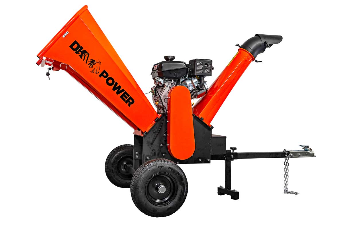 6 in. 14 HP Kohler Commercial 3600RPM Cyclonic Chipper Shredder, 13 inch cutting blades with DOT road legal tires and 47 in. extended wheel axle.