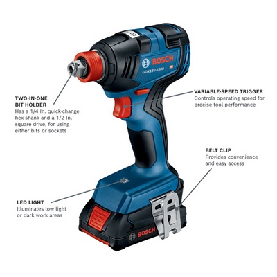 Bosch 18V 2-Tool Combo Kit with 1/2 In. Hammer Drill / Driver ...
